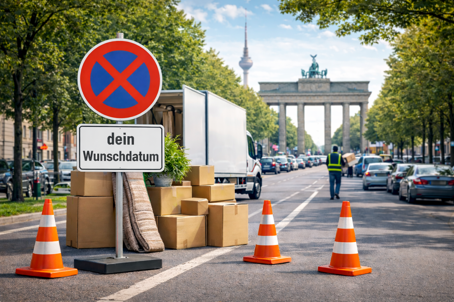 Halteverbot Umzug Berlin – Beispiel für Stellfläche vor der Adresse