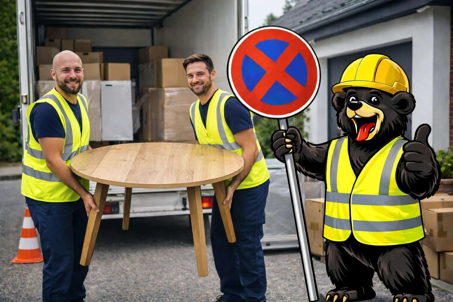 Halteverbotszone Lichtenberg – beschilderte Stellfläche vor einer Wohn- oder Lieferadresse